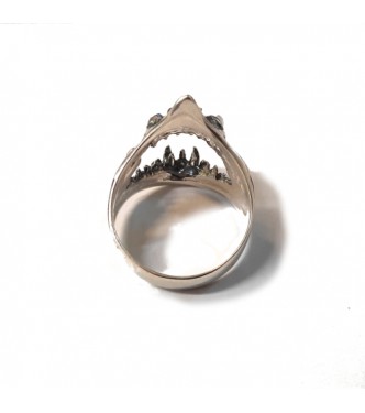 R002186 Handmade Sterling Silver Ring Jaws Monster Teeth Genuine Solid Stamped 925